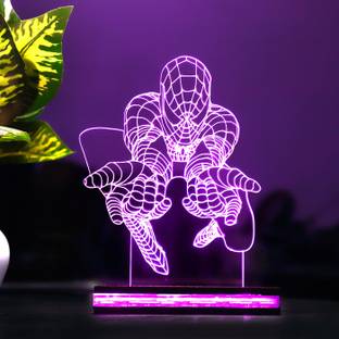 StarLaser Spiderman Night Light for Kids, 3D LED Illusion Lamp with 16 Colors Changing, 12V 1 amp Adapter with Remote Control, Night Lights for Boys Girls Gifts Bedroom Decor Table Lamp
