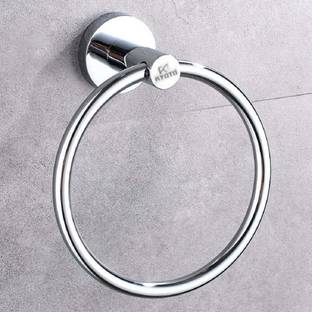 KYOTO ( Round ) Towel Ring Stainless Steel Chrome Finished Wall Hanging Round Ring / Towel Ring / Napkin Holder / Towel Hanger for Kitchen, Wash Area & Bathroom Accessories (Pack of 1) CHROME Towel Holder
