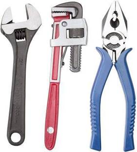 Mayuk Star Pack of 3 Tool Kits Set for Home Single Sided Pipe Wrench