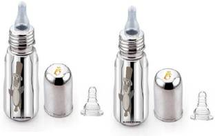 klassi kitchen Stainless Steel Feeding Bottle New Born Baby- 304 Food Grade Steel BPA Free Stainless Steel Baby Feeding Bottle with 1 Extra Anti-Colic Silicon Nipples With Penguin Laser Print - 640