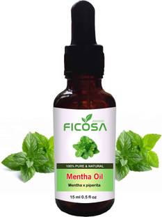 Ficosa Mentha Essential Oil | Peppermint Essential Oil | Peppermint Oil | Mentha Oil | Mentha Piperita Essential Oil - 100% Undiluted Pure and Natural Therapeutic Grade Oil For , Hair, Skin, Relaxing, Aromatherapy Oil (15ml)