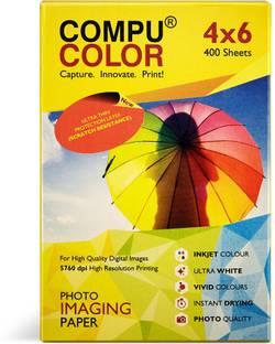 COMPU COLOR RESIN COATED TRUE Photo Glossy Photo Paper 270GSM (4x6 inches, 400 sheets) Unruled 4x6 Inch 270 gsm Photo Paper