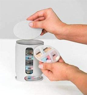 NUSHUB 7 DAYS 7 -day 7 Day Weekly Tablet Medicine Storage Box/Pill Dispenser Pill Box (Grey) Pill Box