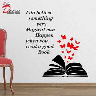 Decals Point 48 cm Book Wall Sticker to add life to your Walls (Medium) Self Adhesive Sticker