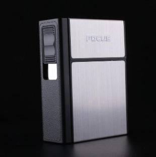 Black Camel Box Lighter with Flameless Removable Electronic Lighter Windproof Torch Lighter 20pcs Cigarette Holder Case JD-YH035C Cigarette Lighter