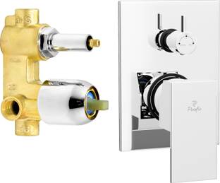 PIXAFLO Brass Single Lever 2 Inlet / 4 Way Diverter with Exposed Parts Kit (Complete) (Chrome) (CRUX) ...