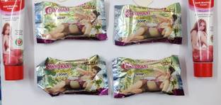 Chandrani हेयर रिमूवल सोप कॉम्बो ऑफ 4 (45 g ईच) विथ 2 हेयर रिमूवल क्रीम 40g ईच