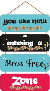 Brothers Creation You are now entering a Stress Free Zone Beautiful Wooden Wall Hanging for home