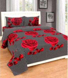Casa Confort 120 TC Microfiber Double Floral Flat Bedsheet