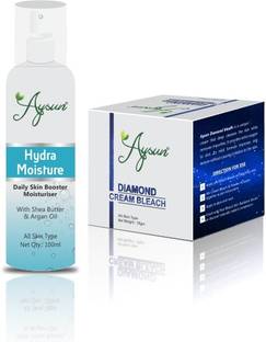 Aysun Hydra Moisture Daily Skin Booster Moisturiser & Diamond Cream Bleach(35gm) Combo Pack of 2