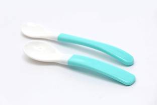 Happy Baby 2 PC COMBO Premium BPA Free Silicone Easy Feeding Spoon For Kids - SILICON  - SILICON