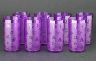 CENTUREUM (Pack of 8) 100% UNBREAKABLE Prism Water/Juice/Drinking Glasses For Kitchen Glass Set Water/Juice Glass