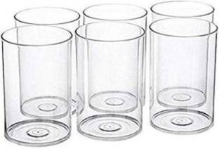 hurrio (Pack of 6) Unbreakable Stylish Transparent Water Glass Set 300 Ml,Abs Poly Carbonate Plastic Magic Glasses Glass Set Glass Set Water/Juice Glass
