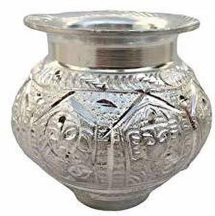 VALUE CRAFTS Silver Aluminium Pooja Lota| Handicraft Lota | Home Decor Aluminium Kalash