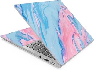 Techfit HD Printed Easy to Install Full Panel Laptop Skin/Sticker/Stretchable Vinyl/Cover for all Size Laptops upto 15.6 inch No Residue, Bubble Free - Light Megenta Blue Vinyl Laptop Skin Compatible for 15.6 inch