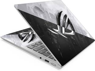 Techfit HD Printed Easy to Install Full Panel Laptop Skin/Sticker/Stretchable Vinyl/Cover for all Size Laptops upto 15.6 inch No Residue, Bubble Free - Gamers Black And White Self Adhesive Vinyl Laptop Skin Compatible for 15.6 inch