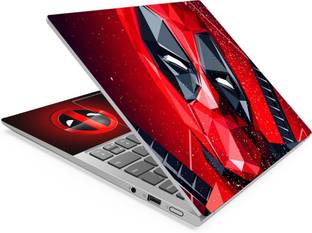 Techfit HD Printed Easy to Install Full Panel Laptop Skin/Sticker/Stretchable Vinyl/Cover for all Size Laptops upto 15.6 inch No Residue, Bubble Free - Ninja Deadpool Self Adhesive Vinyl Laptop Decal 15.6