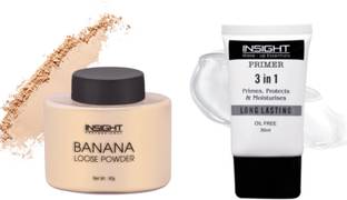 Insight Banana Loose Mattifying Powder with 3 in 1 Gel Make up Primer