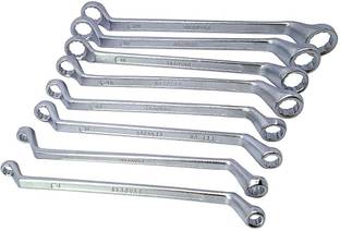 STONE Nickel Chrome Coated Carbon Steel and Nickel Chrome Plated Double Ring Spanner (Set of 8 Pieces) Nickel Chrome Coated Carbon Steel and Nickel Chrome Plated Double Ring Spanner (Set of 8 Pieces) Double Sided Box End Wrench