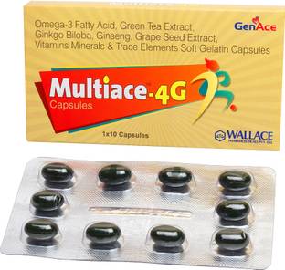 Wallace Multiace 4G (Omega 3 Fatty Acids, Green Tea Extract, Ginseng, Various other Vitamins & Minerals) 30 Capsules