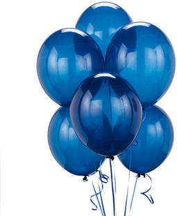 Flyelle Solid Blue Metallic HD Balloons pack of 50 for Birthday decoration, Party decoration Balloon