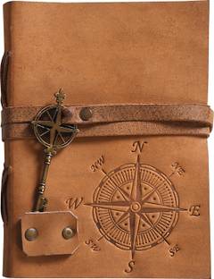 The Vintage Journal Finished Leather Embossed Journal With 100% Recycled Handmade Paper A5 Diary Un-Ruled 200 Pages