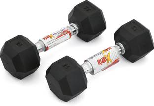 RUBX Hex dumbbells 5kg (2.5kg each) Fixed Weight Dumbbell