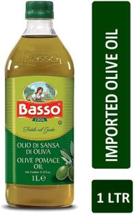 Basso Olive Oil Pomace 1 Litre Product of Italy | Rich in Taste | Premium & Light | Healthy Oil Olive Oil Plastic Bottle