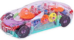 Toyster Concept Musical, Racing Car and 3D Lights Transparent Toy Cars for Boys 2-8 Year, - Multicolored Toy Car for Kids - Lighting Toys for Kids - Pack of 1