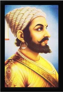 Braj Art Gallery Chhatrapati Shivaji Maharaj Old Portrait Painting Photo Frame Digital Reprint 19.5 inch x 13.5 inch Painting