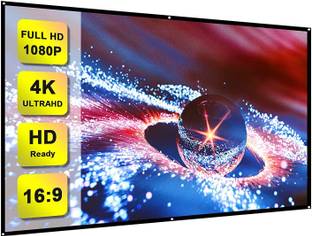 royality 100 Inches Diagonal, 16:9 Aspect Ratio, 87 Inches x 49 Inches, 1.2 Gain, Black Coated From Back Side, Supports UHD-3D-4K-8K Technology Universal Eyelets Type Foldable Projector Screen (Width 221 cms x 125 cms Height) Projector Screen (Width 221 cm x 125 cm Height)