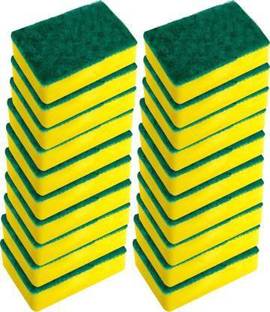 esaumya Multipurpose Scrub Pad With Sponge Pad 2 in 1 Kitchen Scrubber Non-Scratch Suitable for Dish/Utensils/Tiles/WashBasin 3 Times Softer and better than normal Scrubber Pad (Pack of 20) Scrub Pad, Scrub Sponge