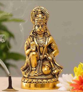 NAVYAKSH Hanuman ji Murti idol ,Bajrangbali Metal Statue Decorative Showpiece  -  15.7 cm