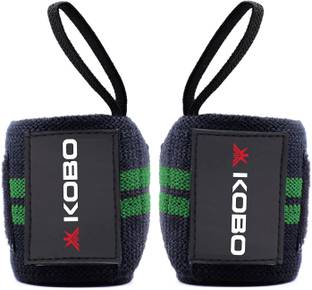 KOBO Power Weight Lifting Training Gym Straps With Thumb Support Grip Glove Body Building (IMPORTED) Wrist Support