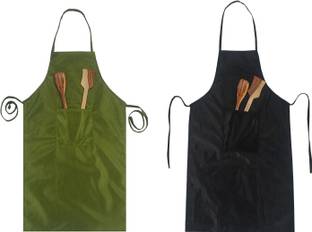 SSDN Green, Black Polyester Kitchen Linen Set