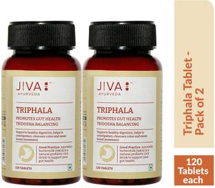 JIVA Triphala Tablets - Promotes Gut Health - 120 Tablets Each - Pack of 2