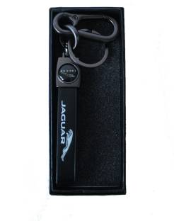 Vinal Imported Black Leather Jaguar Key Chain Ring Car Logo Metal Hook ...