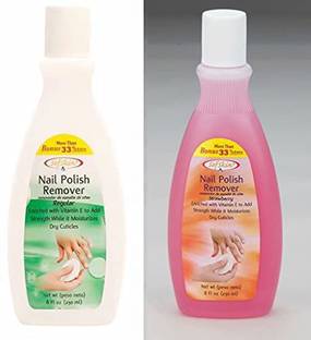 Sofskin (USA Brand) Nail Polish Remover Combo (Regular & Strawberry) each 230 ml = 460 ml