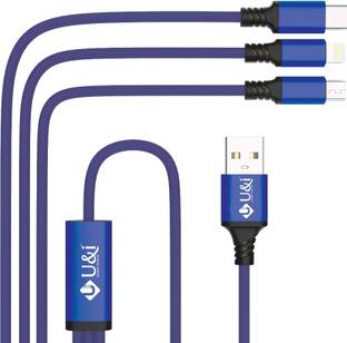 U&i Micro USB Cable 1.2 m Bold Series 3 in 1 Data Cable, 2.4A 1.2m