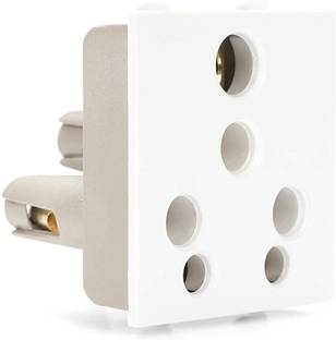 CONA MODULAR SOCKET 3 PIN |16/6 A SOCKET |PACK OF 4 |MODULAR SOCKET , ELECTRICAL SOCKET FOR HOME, OFFICE SHOP ETC 16 A Three Pin Socket