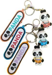 DSR Cute Panda With Skate Board Keychains (Multi Color)(Single Piece) Key Chain