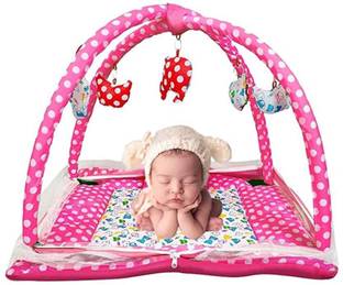 Hanu Enterprises Baby Kick and Play Gym with Mosquito Net Polyester Washable Infants Mosquito Net