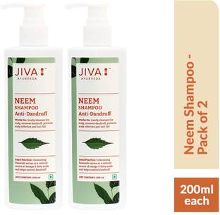 JIVA Neem Shampoo - Ayurvedic Anti-Dandruff Formula - 200 ml - Pack of 2