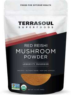 TERRASOUL SUPERFOODS Organic Red Reishi Mushroom Powder 4:1 Extract - 5.5-Ounce 156 g