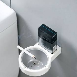 Dhruv Mart Stainless Steel Wall-Mounted Ashtray, Garden Ashtray Weed for Outside, Ash Holder for Smokeless, Wind Cool Ashtray Mold, Cigarette Ashtray White Iron, Plastic Ashtray