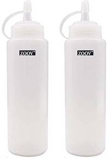 ZOOV Sauce Condiment Storage Squeeze Bottle Dispenser White 800ml white 2Pc set 800 ml Bottle