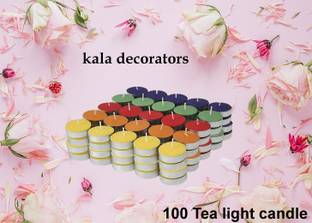 Kala Decorators Pack of 100 Unscented Tealight Candles, Daily Use, MultiPurpose, Birthday, Festive, HomeDeco Candle