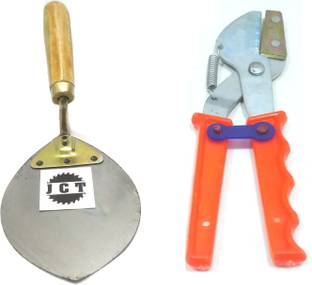 JCT PACK OF 2 TOOL TROWEL WITH WOODEN HANDLE AND GARDEN SCISSOR Garden Tool Kit