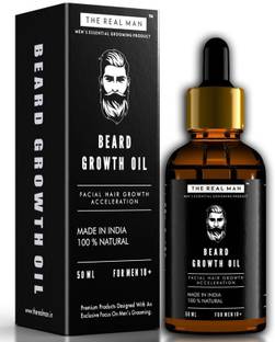 THE REAL MAN Beard Growth Oil. Men’s Mustache & Beard Growth Oil,100% Natural & Organic, Conditioner & Softener for Men,50ml. Beard Care With Best Beard Oil - For Best Beard Look. (50ml) Hair Oil