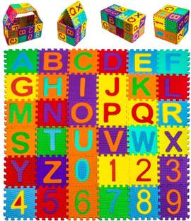 TechBlaze ABC & Numbers Mini Foam Puzzles Mat for kids Learning, Fun Activity & Building Blocks Thickest